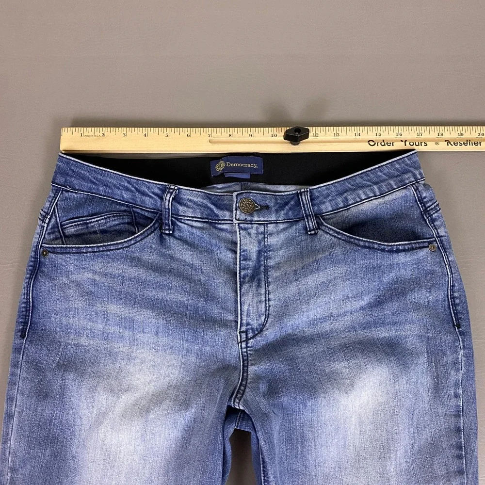 Democracy Ab'solution Jeans Womens Size 14 Blue Straight Leg Medium Wash Stretch